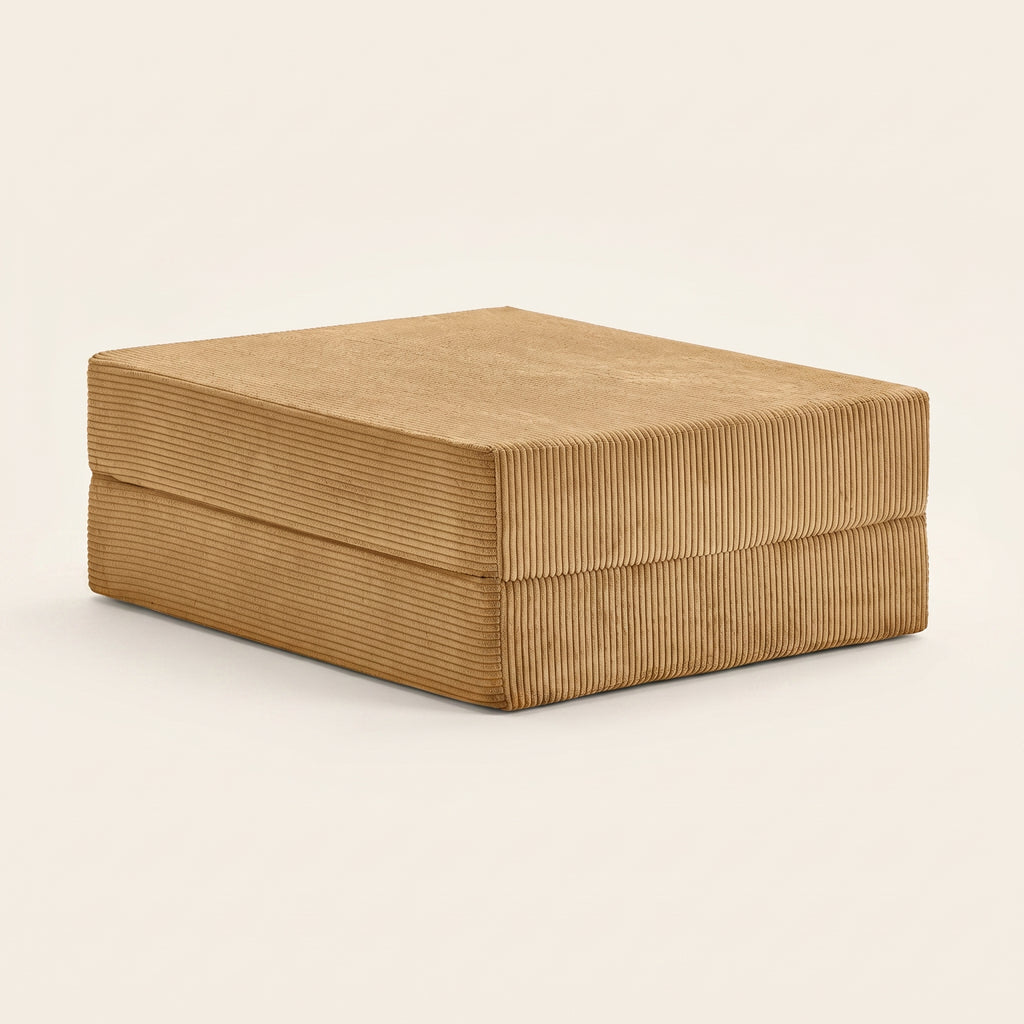 Pouf modulable Lové en velours côtelé, coloris Miel